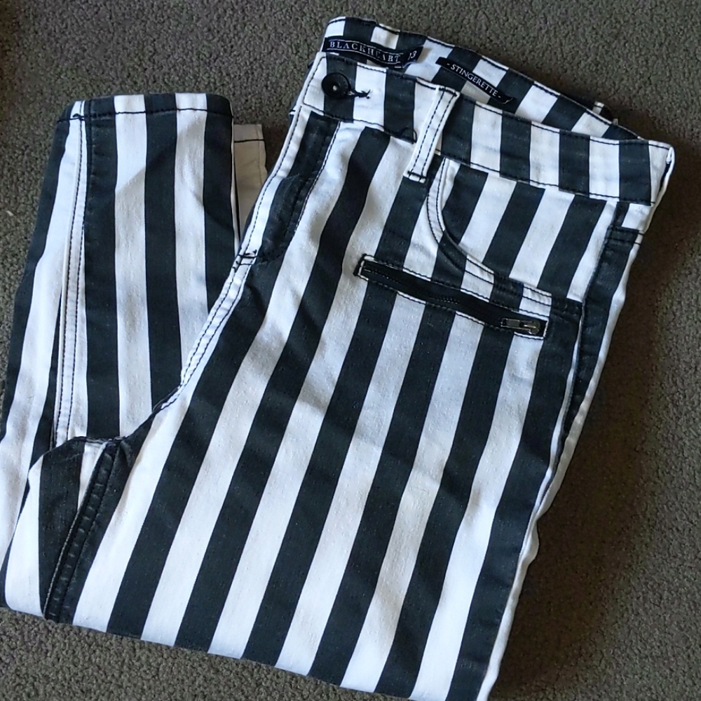 Blackheart Striped skinny jeans